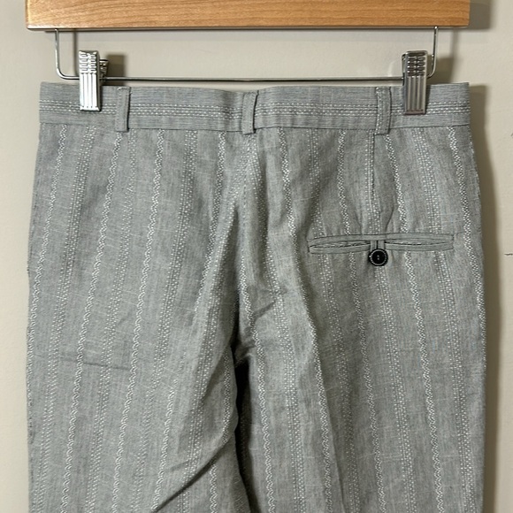 JOSEPH Striped Wide Leg Pants Grey White Pockets France Career Sz XS - Picture 6 of 12